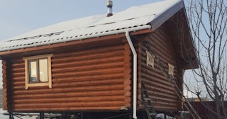 Баня из оцилиндрованного бревна под ключ в Карасук - от 134394 рублей