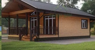 Проект одноэтажного дома из бруса с террасой - Строительство в Карасук от Строй-Кск от 134394 руб.